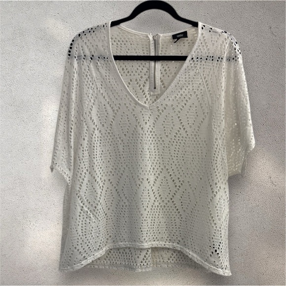 Mossimo Supply Co. White Crochet Top - Picture 1 of 3